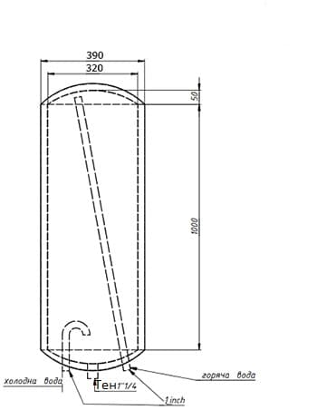 Бойлер із нержавіючої сталі креслення